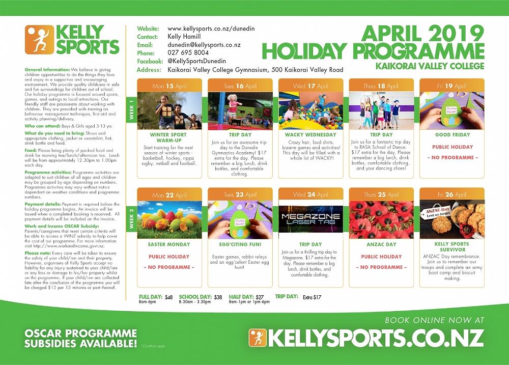 Kelly Sports Holiday Programmes — March 31 Newsletter