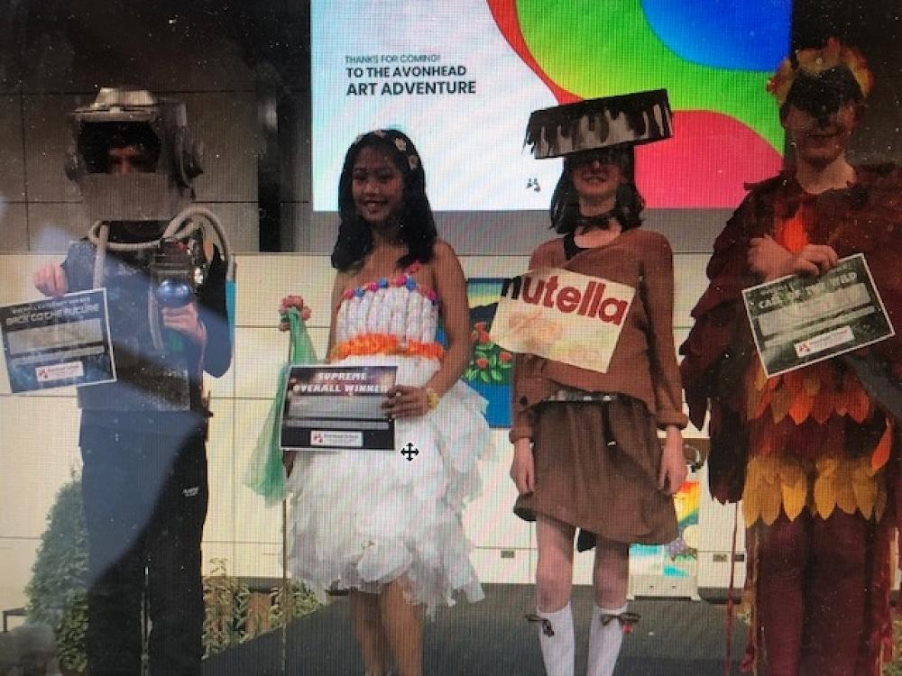 Our senior wearable Arts winners at our Wearable Arts Evening July