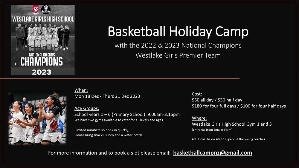 School Holiday Basketball Camp — Newsletter Term 4, Week 8 2023