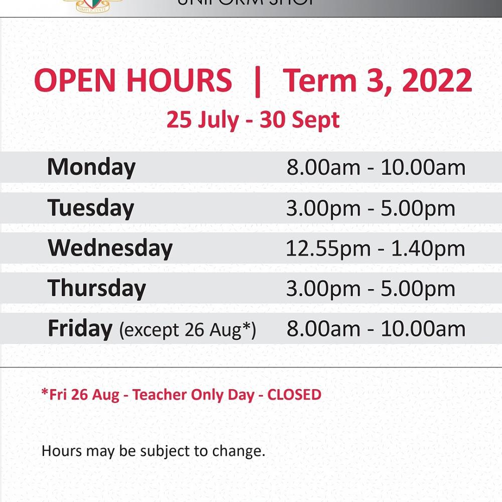 Uniform Hours Term 3