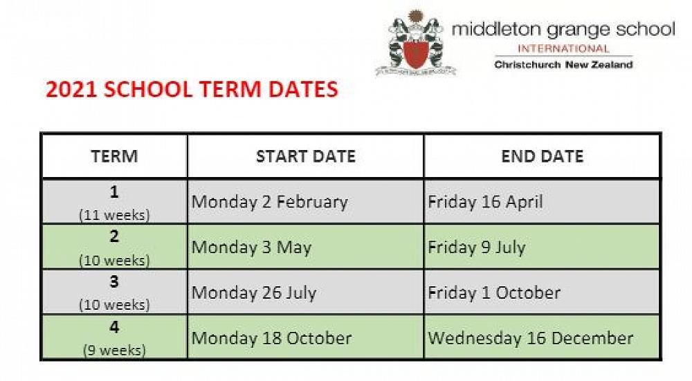 2021 Term Dates