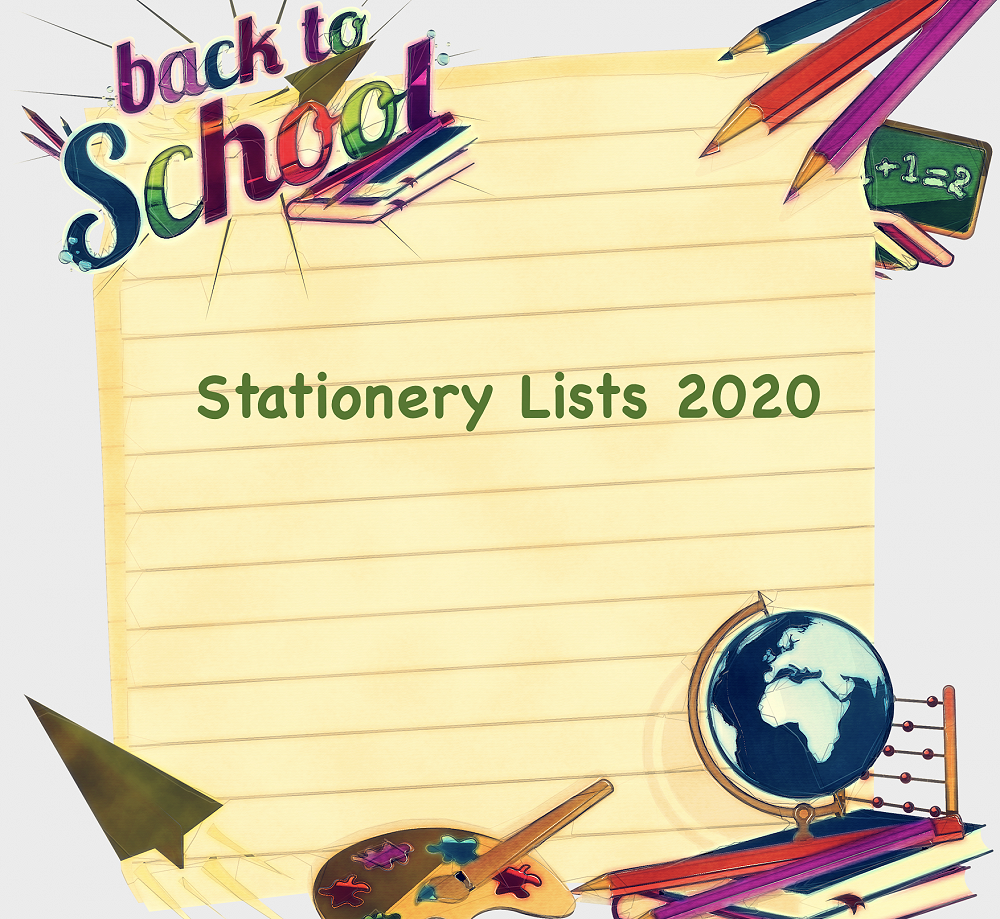 Class Stationery Lists, 2020