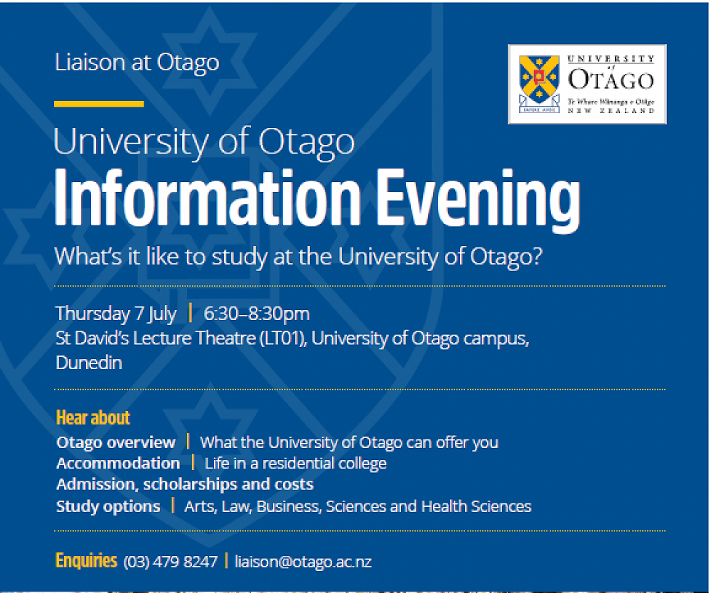 Otago University Information Evening