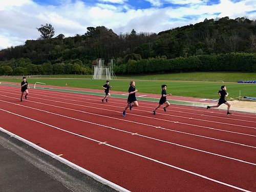 Students competing in the sprints.
