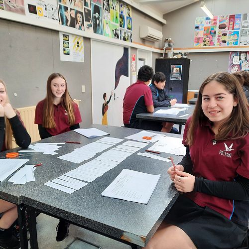 Leana White, Brianna Rait and Emma Bond learn about positive relationships.