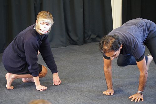 Mask Workshop with Jacob Rajan from Indian Ink Theatre Company. Blake Siksik and Jacob