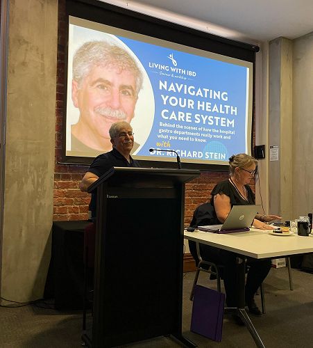 Dr Richard Stein presenting "Navigating your health care system"