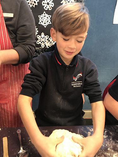 Max getting into the kneading.