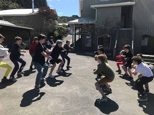 Class 8 teaching Class 4 tama ma, the haka