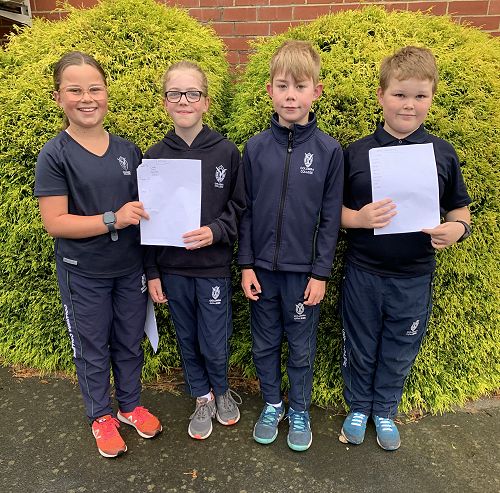 Sophie Butson, Samantha Mundy, Oscar de Pelsemaeker and Jamie Copland with their planning for their PALs session