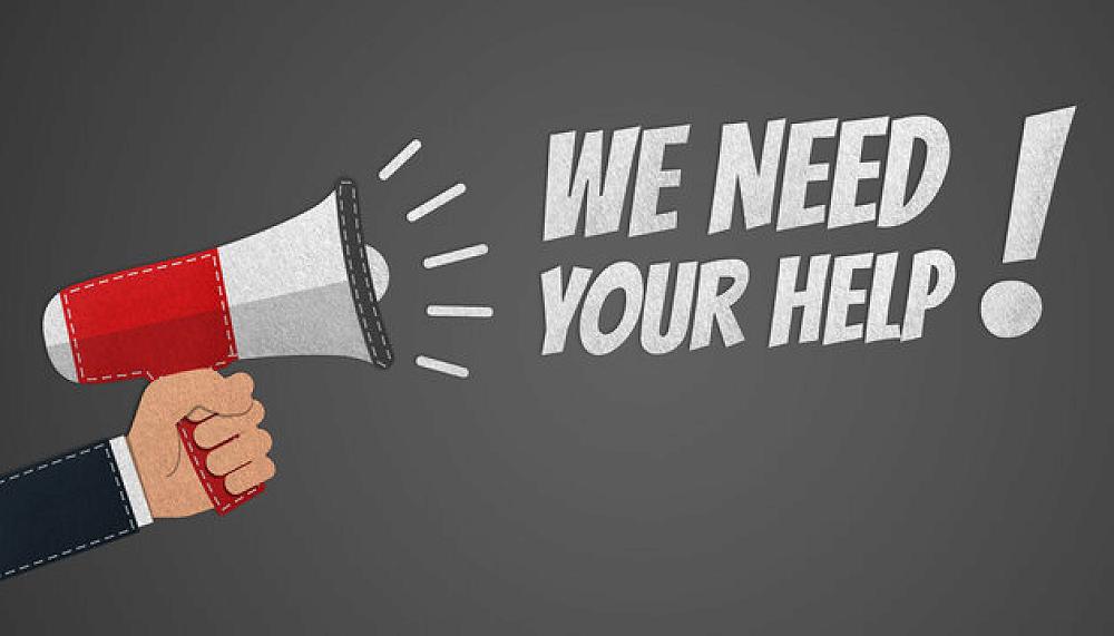 We Need Your Help Graphic