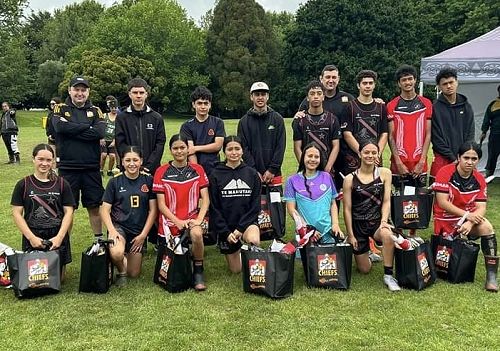 Koewyn Kearins-Te Whare with those selected into the Tournament Team. Congratulations Koewyn.