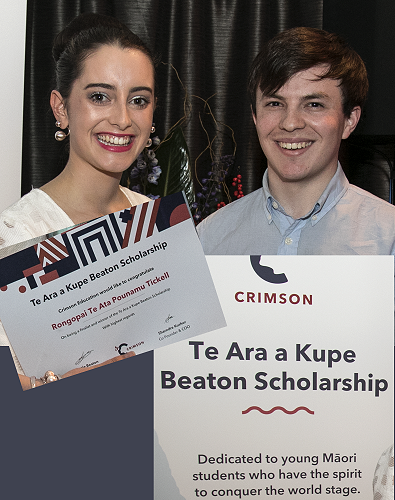 Rongopai with  Scholarship founder, Jamie Beaton.