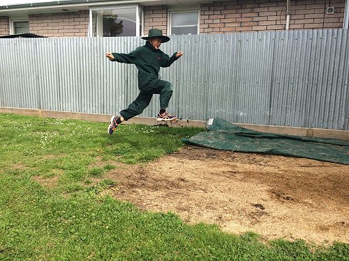 Jerry flying high in long jump