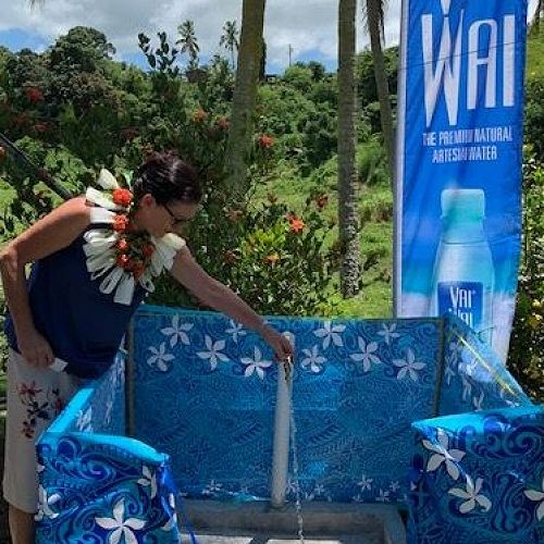 VaiWai Natural Artesian Waters Marketing Director Cate Pleass commission a water project at Kavaganasau in Nadroga Province