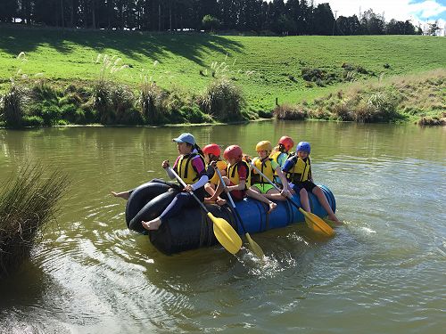 Rafting challenge at year 7 camp