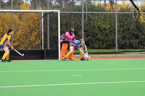 Bridgette defending a penalty corner