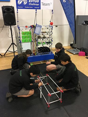 Team Cubed, working on their guard dog