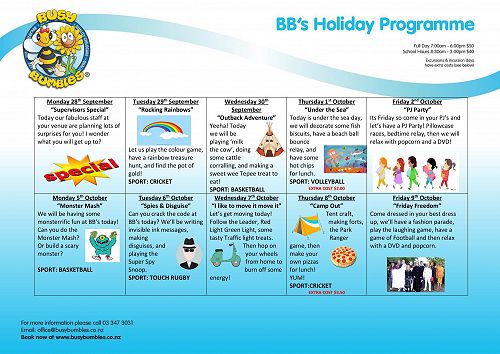 BB's September Holiday Programme 2020