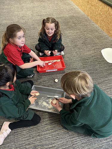 Hard at work on their soap carving!