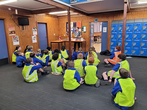 Students waiting for the ice-cream demonstration.