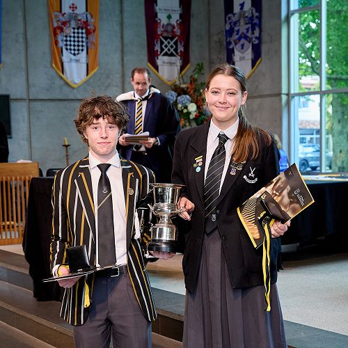 Didi Lawson (left) and Alexandra Johnson share the 2021 Dux award