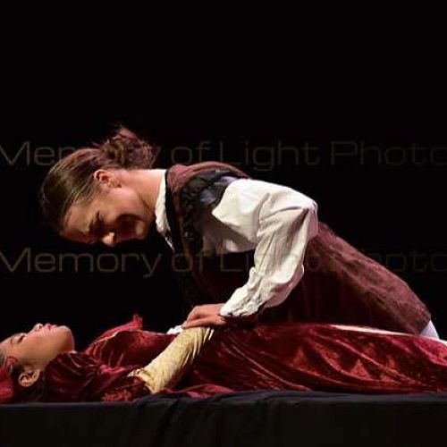 Imma De la Torre and Ella Waldron performing in the National Sheilah Winn Shakespeare festival