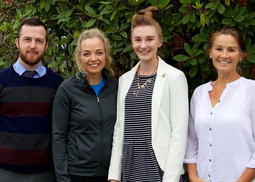New and returning staff in 2018 Reuben Fletcher, Cat Sutherland, Victoria Chappell and Karin Cockroft