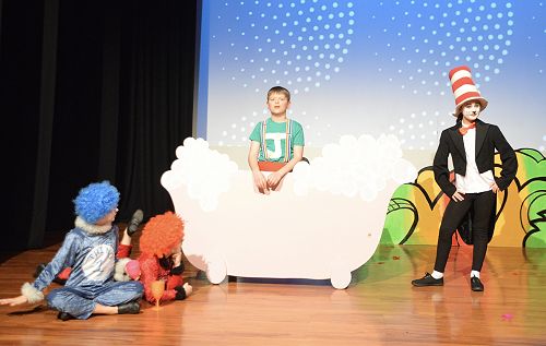 Jojo with Thing One and Two and the Cat in the Hat