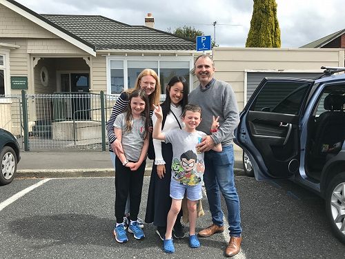 Mayu with her Homestay Family