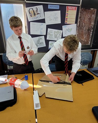 DVC junior students at work designing their rocket.