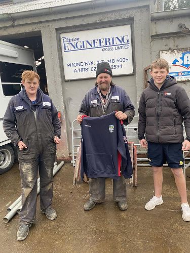 Owner of Dipton Engineering Phil Wilson with team member Xavier Trusler and Captain Connor Wilson.
