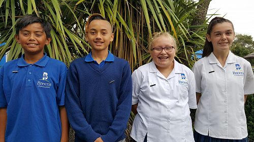 From left: Lucas, Kymani, Riley and Anna (Kaiārahi)