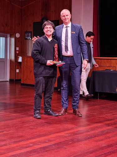 Tama Toa Trophy winner Wairua Pritchard with Mr Power