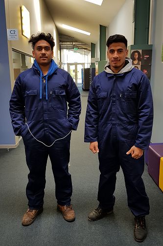 Fatai and Rocky - on a welding course at SIT