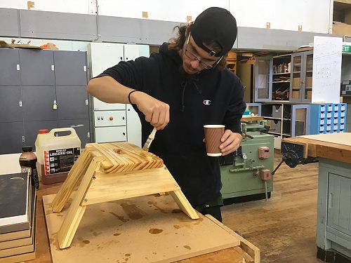 Ryan - varnishing stool