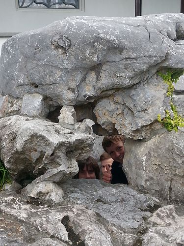 Year 9 Drama students exploring the Dunedin Chinese Garden