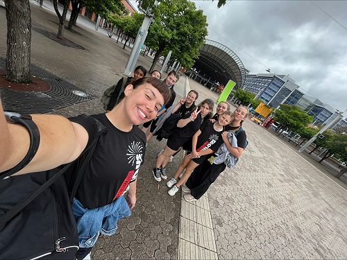 Ms Lukezic with students