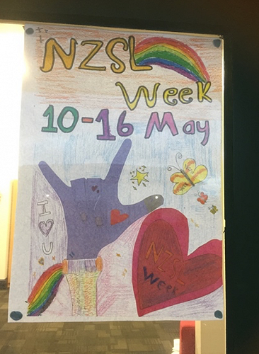 We made amazing Posters for NZSL Week.  We shared these with our Wharenui Classes.