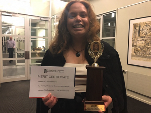 Cha’nel Kaa -Luke received The Aorangi award