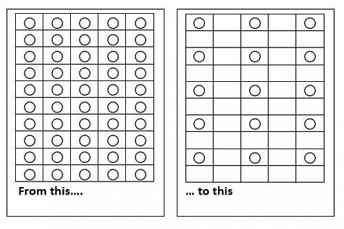 Spacing out individual cups
