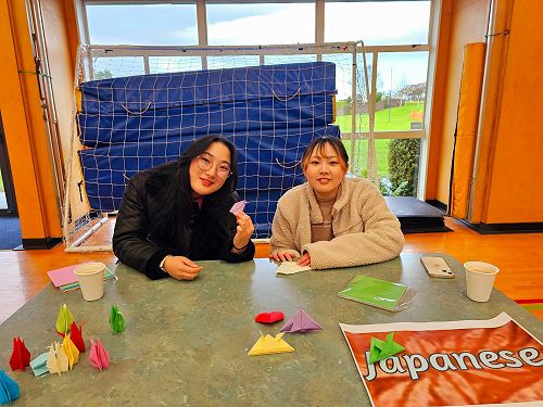 Rio & Mami volunteering at Aoraki Multicultural Family Fun day