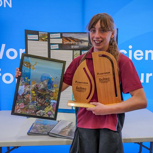 Keshia Linyard - Supreme Award SCIENCE and Supreme Award ART at Cawthron Scitec Expo