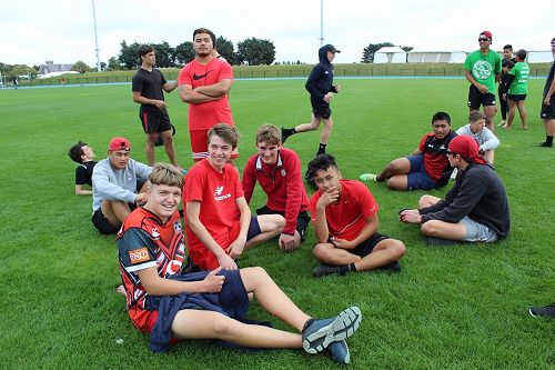 JOSM Louis D’Alosio is somewhat of a camera shy young man. But here he is, long sleeve in the centre, getting to run on Athletics day