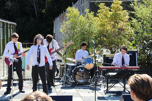 Outdoor Music Concert and Market Stalls