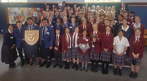 Roncalli, St Bedes, Marian College, John Paul II, Villa Maria, Catholic Cathedral College and St Thomas of Canterbury participating in the 2023 Bishop Lyons competition