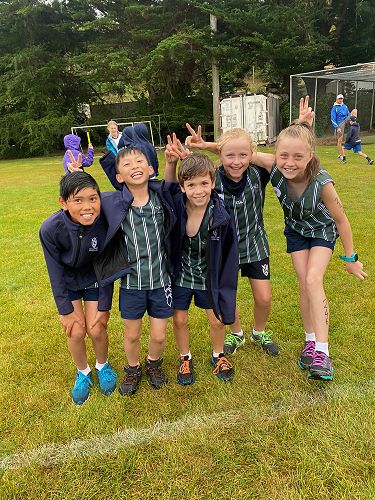 An excited group ahead of young athletes!