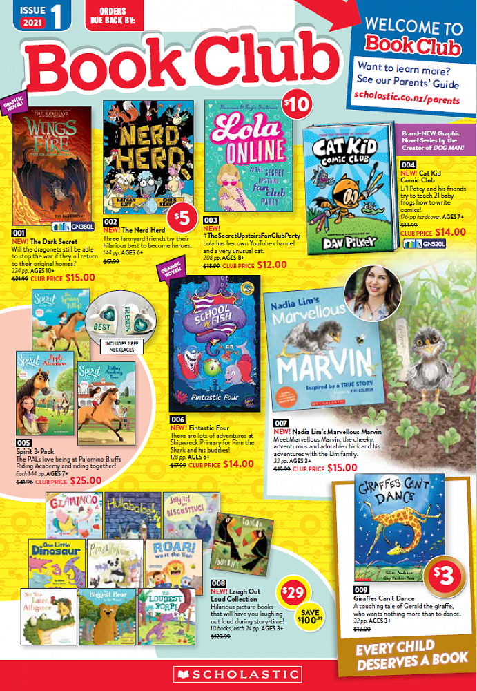 Scholastic Book Club brochures have been given