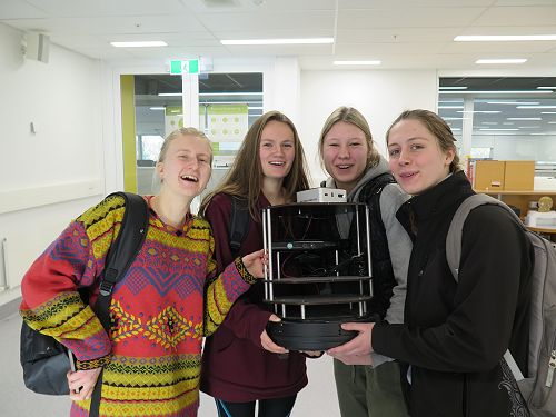 Melissa Bayley, Wikke Nijhof, Alix Grooby and Jess Cliffe get up and personal with a Turtlebot
