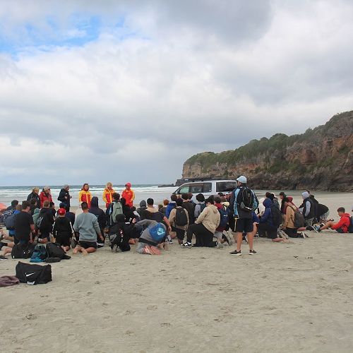 Aidan Blair briefing Hanover House about water safety